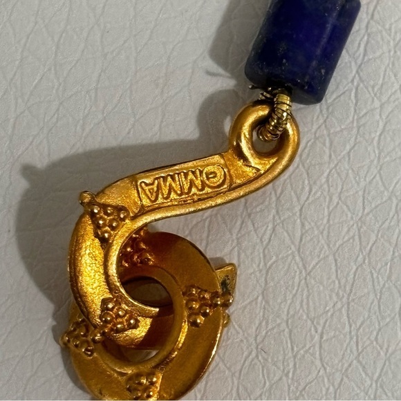 MMA Lapis Lazuli gold plated beaded unique clasp necklace - Picture 5 of 6